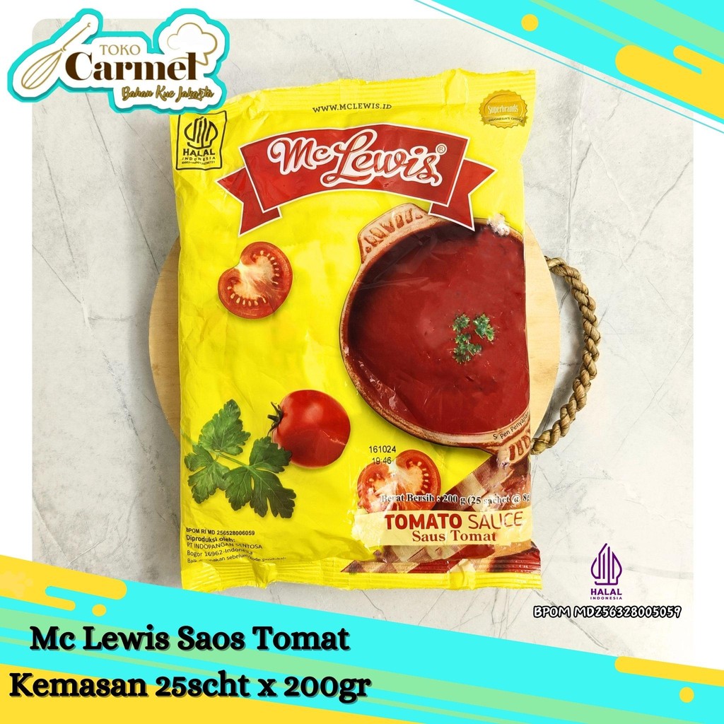 

Mc Lewis Saos Sachet 8gr (25pc) - Saos Sambal / Saos Tomat