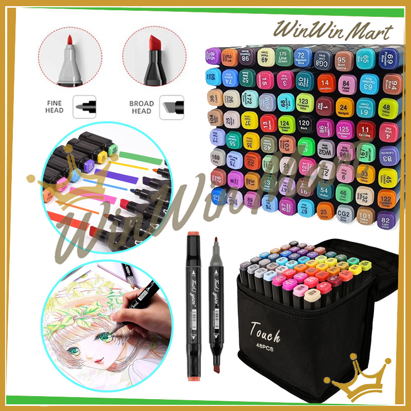 

Warna Sketsa Spidol Umum/Dual Side Fine Art Brush Pen Animation Marker/Spidol Warna Stabilo