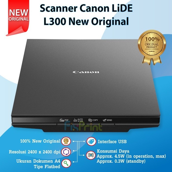 CanoScan LiDE L300 Scan Lide 300 A4 Flatbed Lide 400 Scanner Canon A4 Pengganti LiDe 110 120 NEW Ori