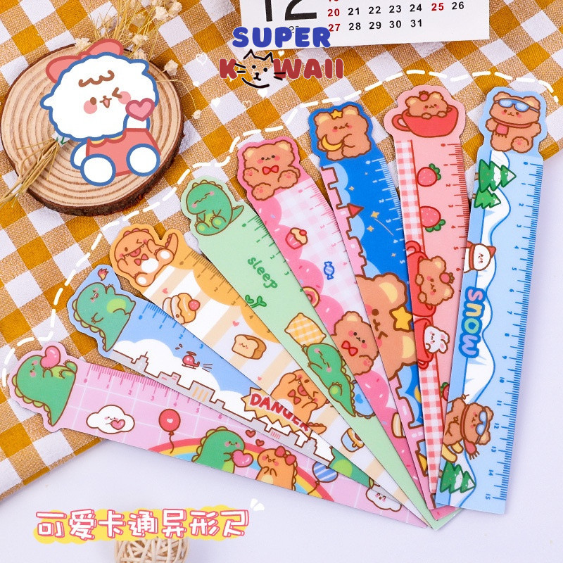 

Super Kawaii - [SK20] Penggaris 15 cm Magnet Karakter Lucu Fleksibel Lentur cute Ruler Gambar Binatang