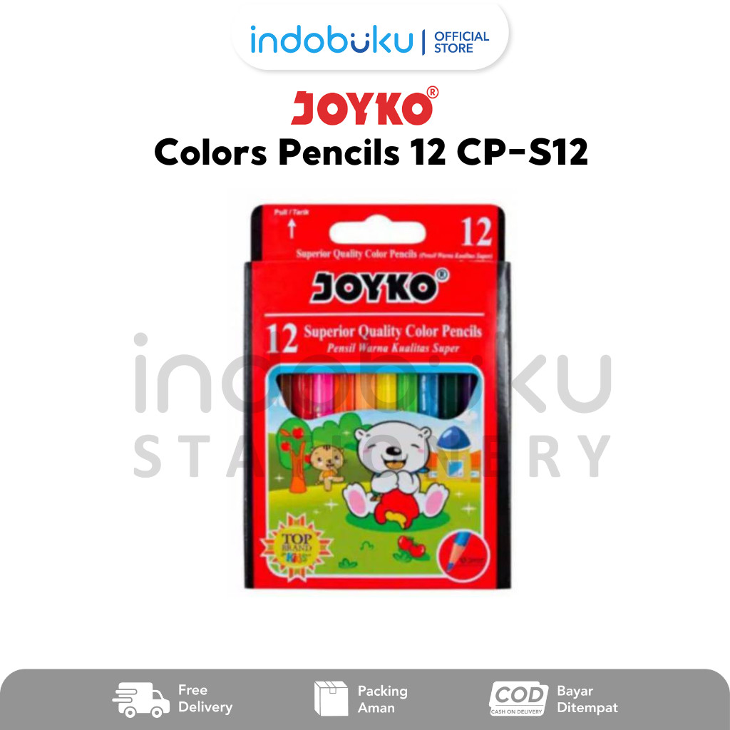 

Pensil Warna Pendek Kualitas Super 12 Warna Joyko CP-S12