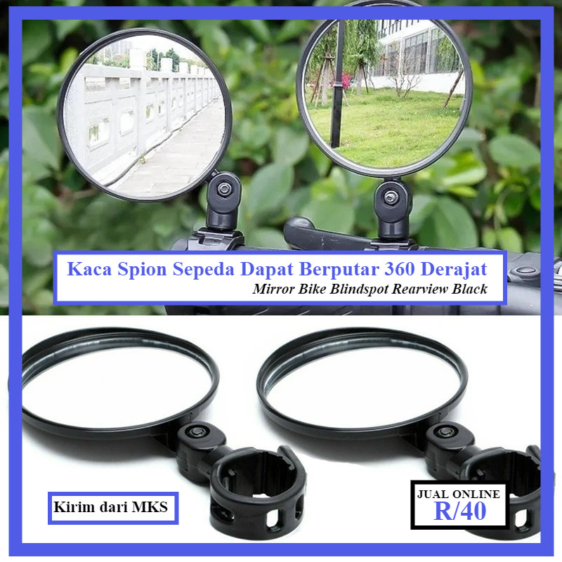 JOR-MKS Spion Motor Cross Sepeda Dapat Berputar 360 Derajat - Kaca Cermin Sepeda MTB BMX - Spion Jal