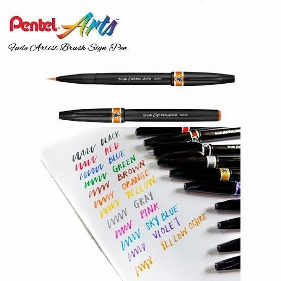 

PROMO!! -PENTEL BRUSH SIGN PEN ARTIST ULTRAFINE MICRO TIP SPIDOL KUAS KALIGRAFI - Lainnya, tulis: