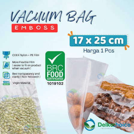 PLASTIK VAKUM / VACUM / VACUUM BAG EMBOS / EMBOSSED DELKOCHOICE 17x25
