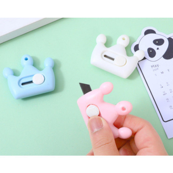 

CP Star Crown Mini Cutter / Pisau Kater mini Macaron Pastel Cute / Cutter Unboxing Travel Size Stainless Steel