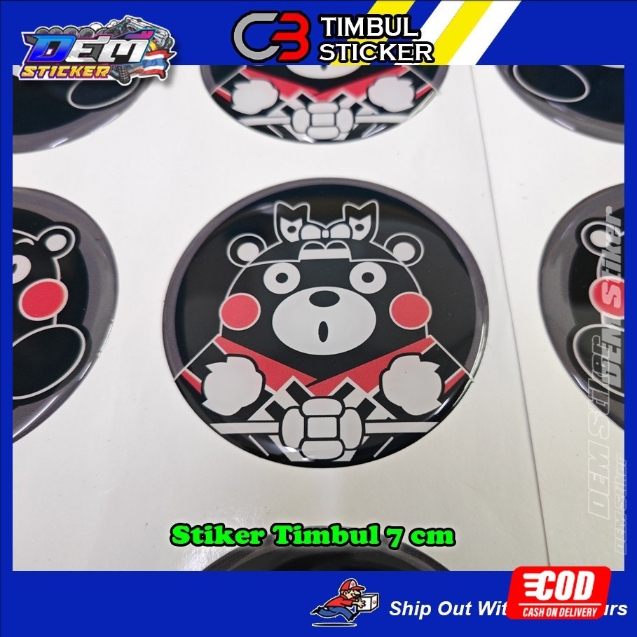 Stiker Kumamon Samurai Sticker Honda Stiker Timbul