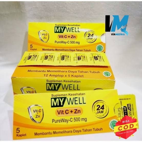 murah- Mywell mywel my well vitamin C zn pureway C 500 zink 1 box isi 60 tab -ORI✔️
