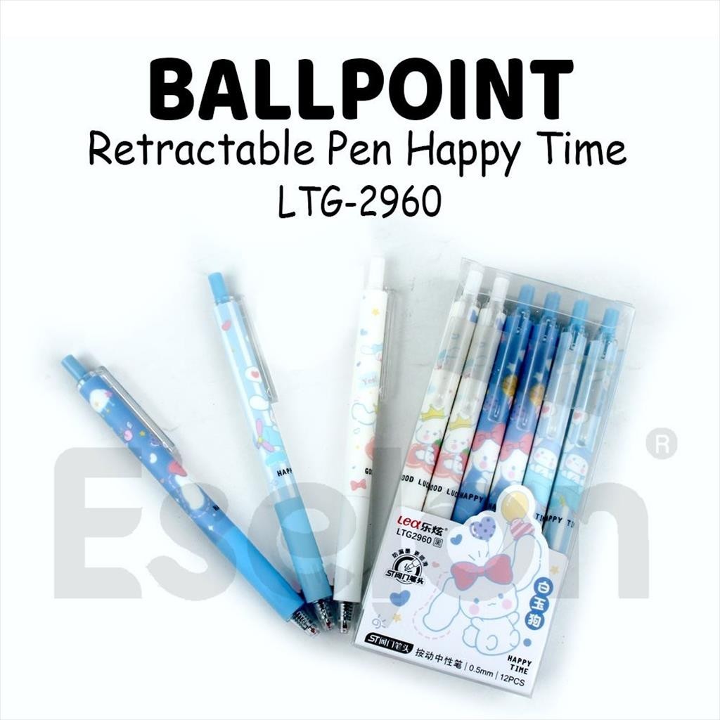 

[MaxMart] 12pcs Pulpen Cetek HAPPY TIME / LTG-2960 / 1 PAK Pulpen Gel Cetek Karakter