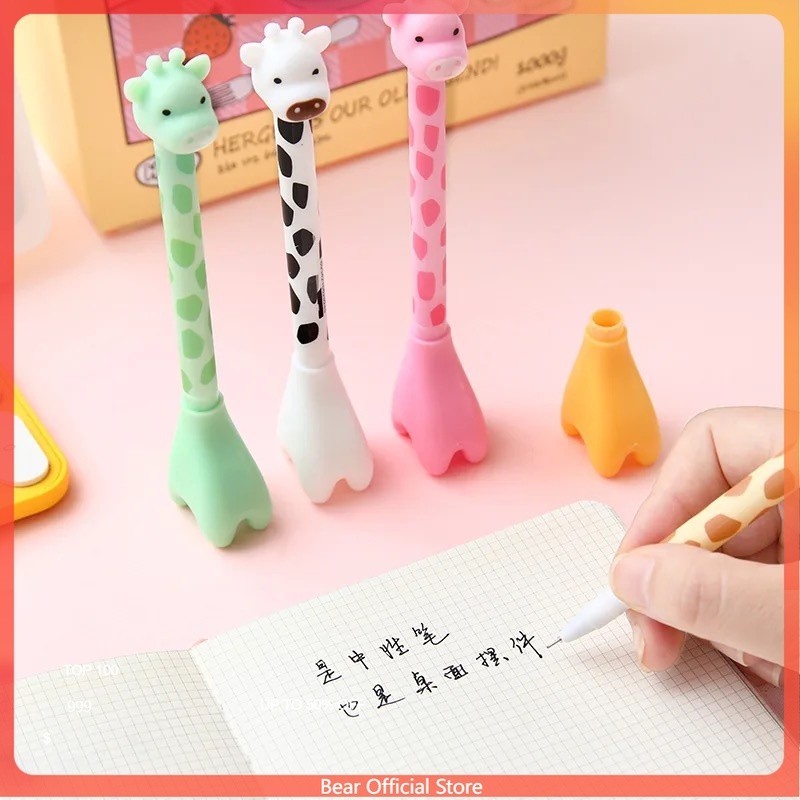 

Pena gel jerapah/pena gel pola jerapah lucu-tinta hitam