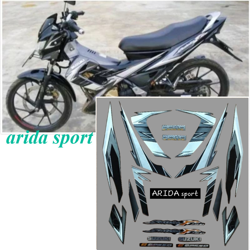 Striping stiker  Suzuki Satria F150 fu f 150 fu hitam abuabu tahun 2008 2009 motif original