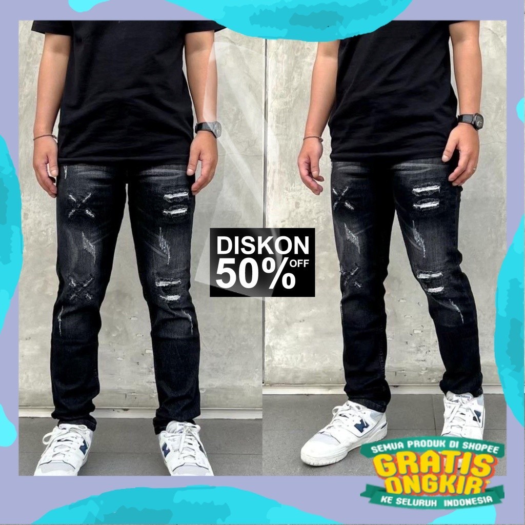 Celana Jeans Pria Celana Panjang Pria Jeans Sobek Celana Jeans Pria Sobek Celana Sobek Pria Celana P