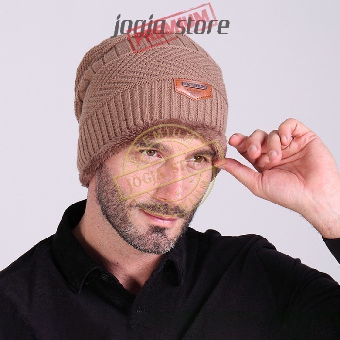 Kupluk Wool Winter Beanie Hat Tebal Topi Camping Outdoor Pria Wanita