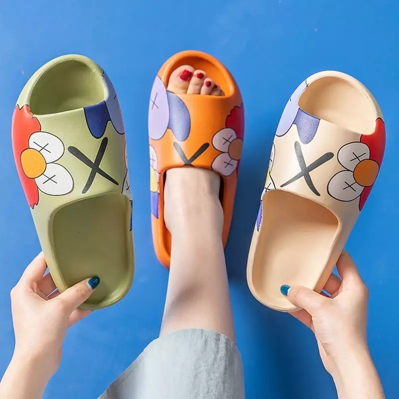 ❣️Promo❣️ Sandal Slide PREMIUM ELMO KAWS X Sesame Street Slip On KOREA Bahan EVA Anti Slip Unisex 90