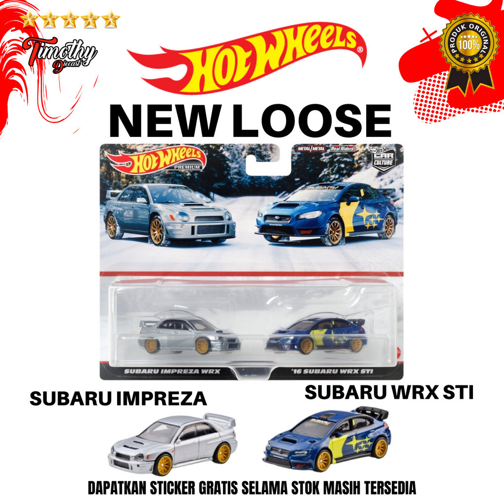 Hot Wheels Premium New Loose Subaru Impreza WRX STI From Twin 2 Pack