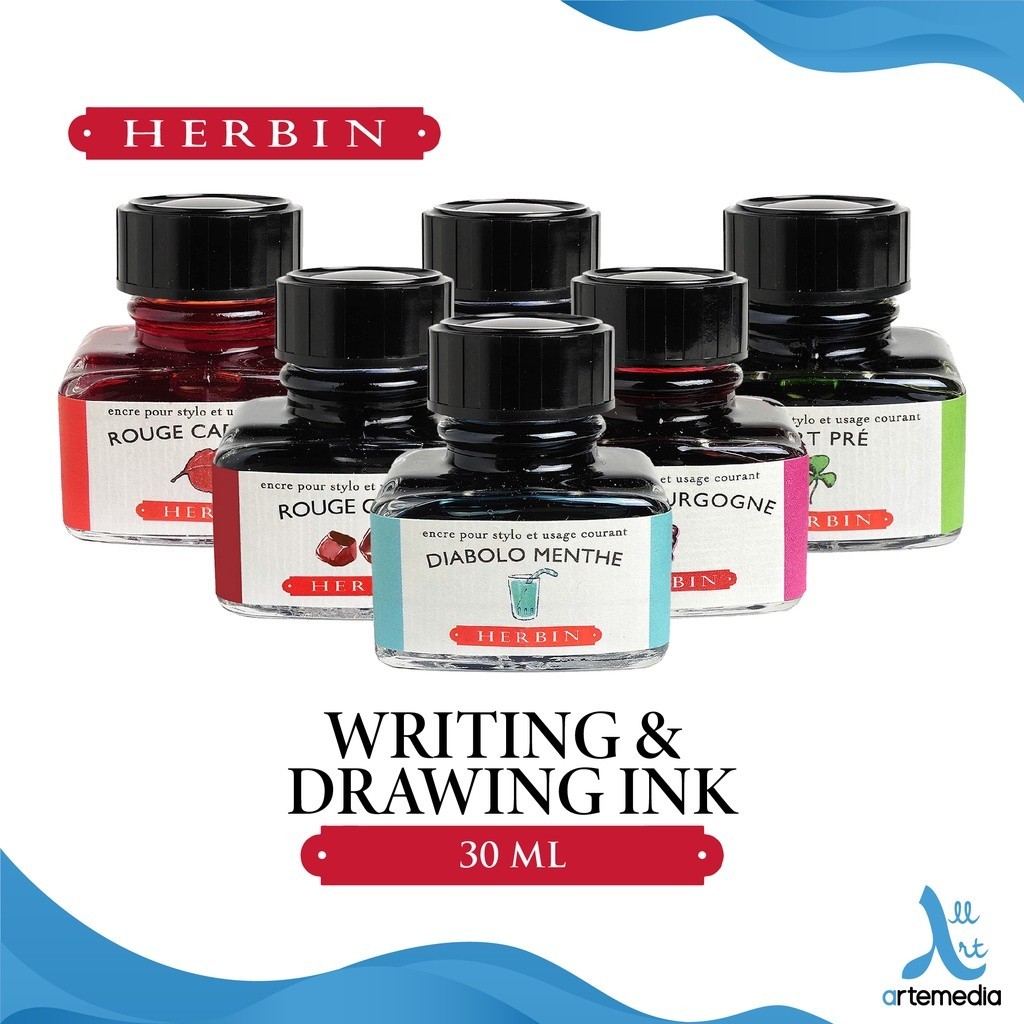 

Herbin Writing and Drawing Ink Bottle 30ml Tinta Kaligrafi