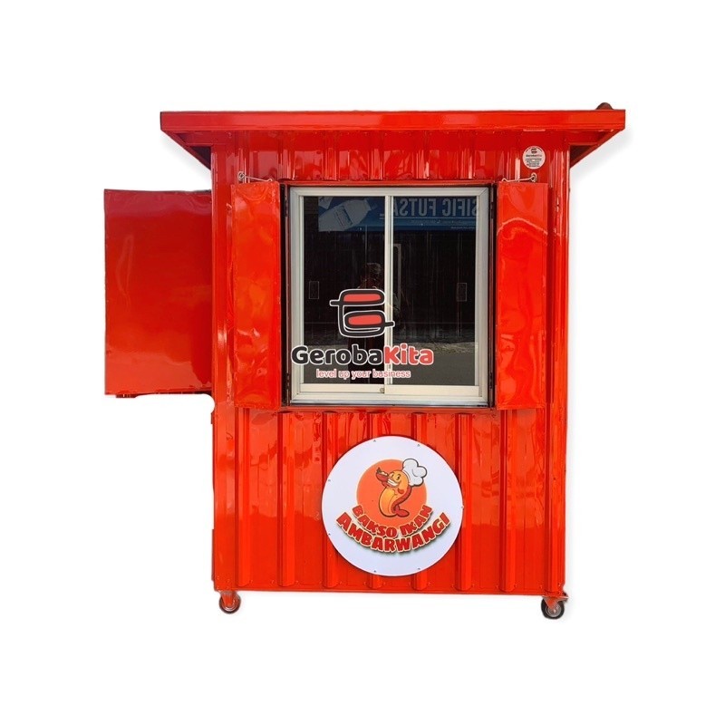 

FROMO SLE SPESIAL booth Container kaca geser / gerobak kaca