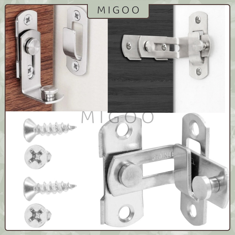 MiGoo Gesper Kunci Pintu Gudang Sudut Kanan Push-pull Shift Door Pengait Pintu Kuno Gembok Selot Pin