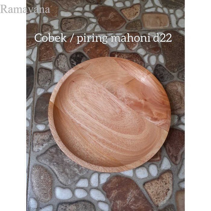 

Cobek kayu Mahoni poles langsol/ Piring kayu mahoni d22cm murah