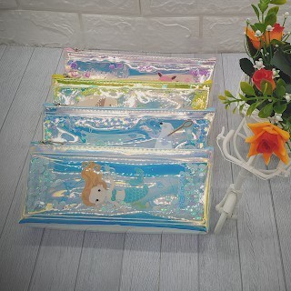

Pencil Case / Tempat Pensil Impor Zipper Sleting Glitter Animal Bahan PVC SHABQ