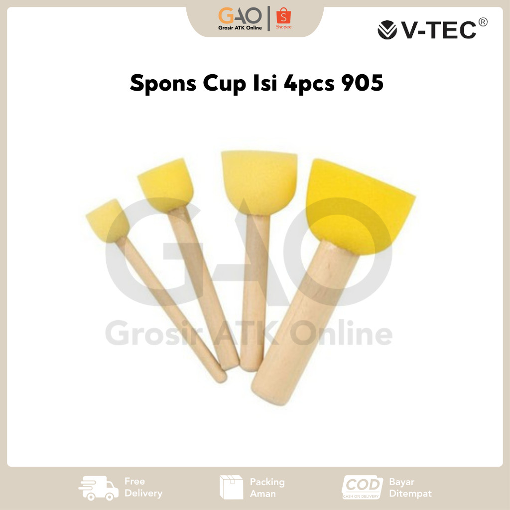 

Spons Cup (Spons Lukis) Isi 4pcs V-Tec Type: 905