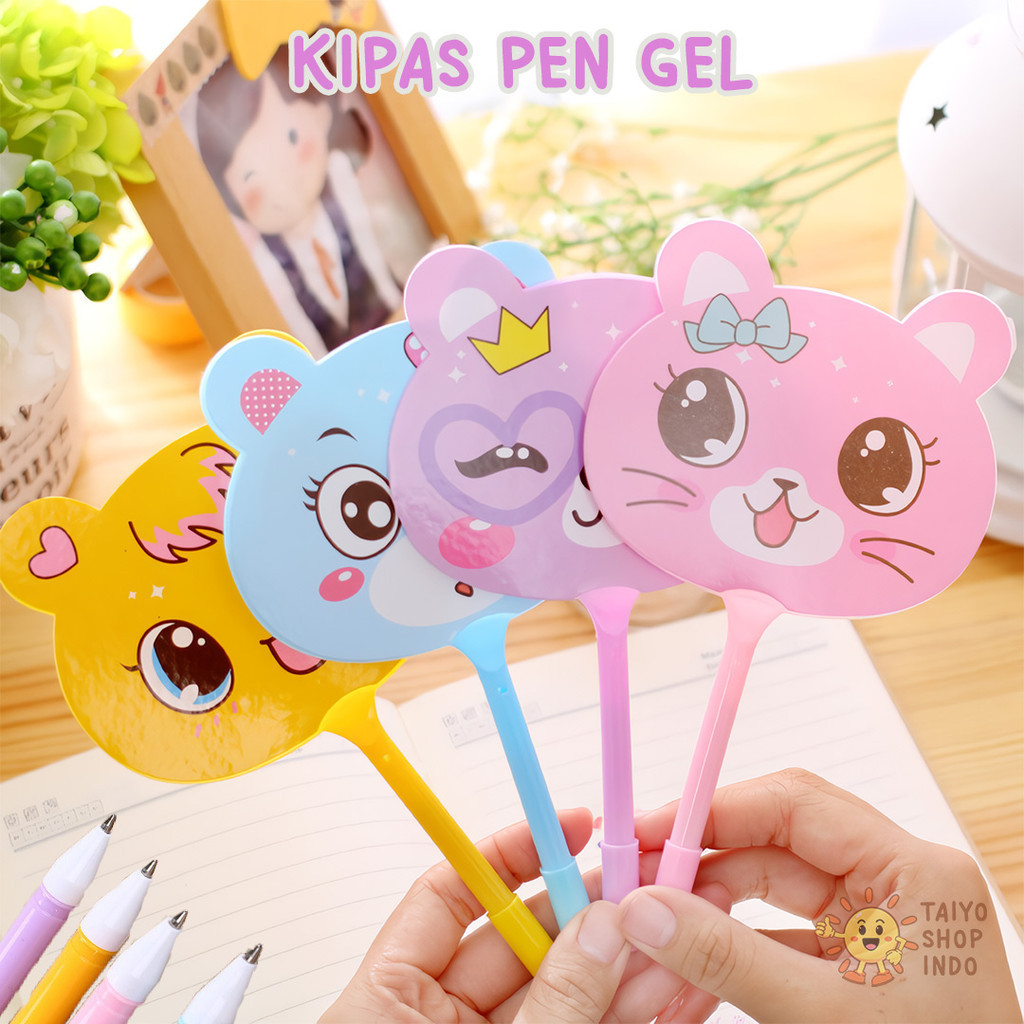 

TAIYO Kipas Pen Gel Pulpen Pena Karakter Animal Souvenir Lucu
