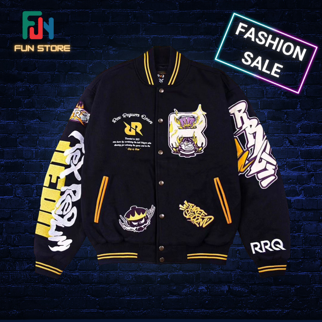 JACKET VARSITY RRQ "THE LEGACY" TERBARU TAHUN 2024 JUMBO XXXXL XXXL XXXXXL 2XL 3XL VARSITY JACKET RR