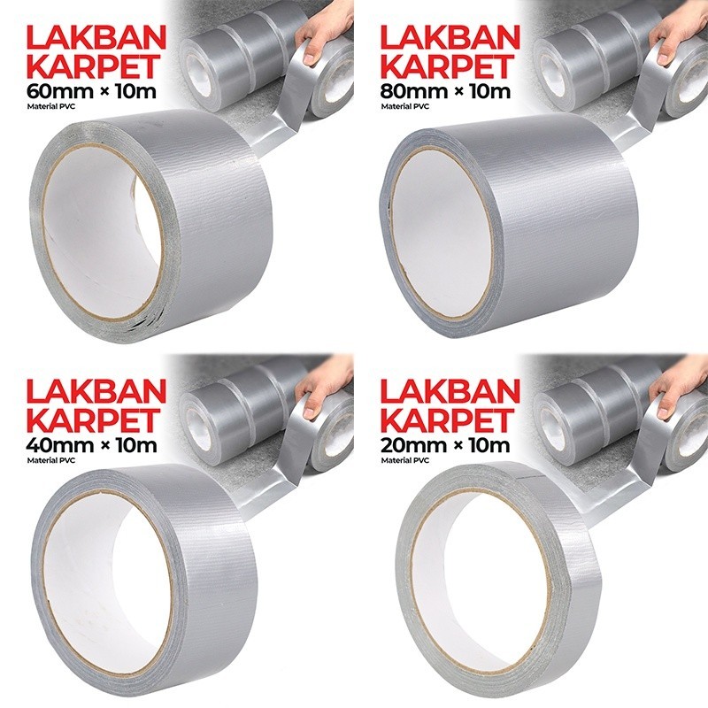

Lakban Kain Super Lengket Untuk Karpet Lantai DLL 20mm 40mm 60mm 80mm x Panjang 10 Meter 10M