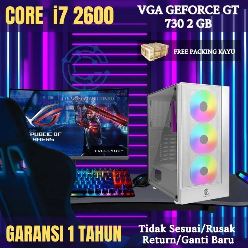 PROMO MURAH PROMO BIG SALE 11.11 KOMPUTER Pc Gaming Fullset CORE i7 2600 Ram 8Gb VGA GT 730 2 GB