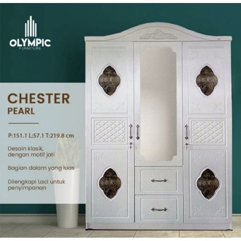 Lemari Pakaian Lemari Baju Olympic WRTM CHESTER Pearl Clasic