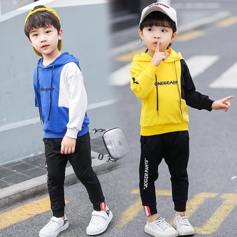Setelan Sweater 1 - 7 Tahun Set Anak Cowok Cewek Set 2in1 Atasan Hoodie Celana Anak Laki Laki Peremp