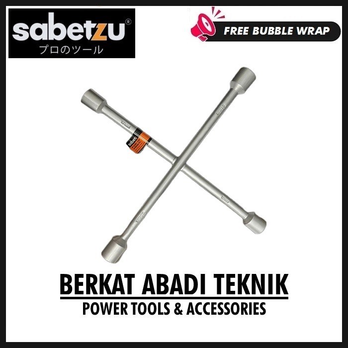 SABETZU Kunci Roda Palang 17 19 21 23 mm Ukuran 14" Konci Mobil Ban