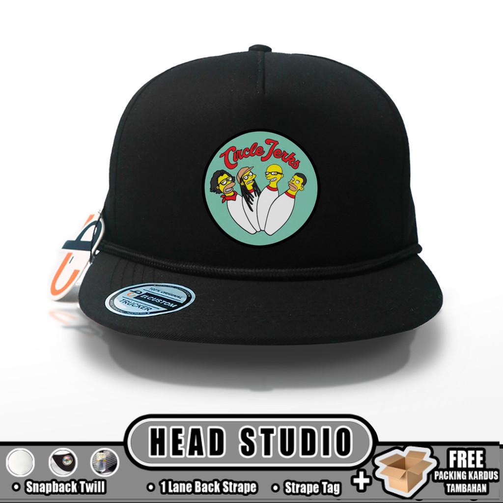 Headstudio - CIRCLE JERKS SNAPBACK CAPS /  Band / Topi Snapback / Topi Twill / Topi Baseball Cowo / 