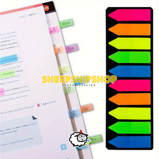 

[ 250/125 Lembar ] PEMBATAS BUKA / STICKY NOTES Warna-Warni Plastik Panjang 4,5cm