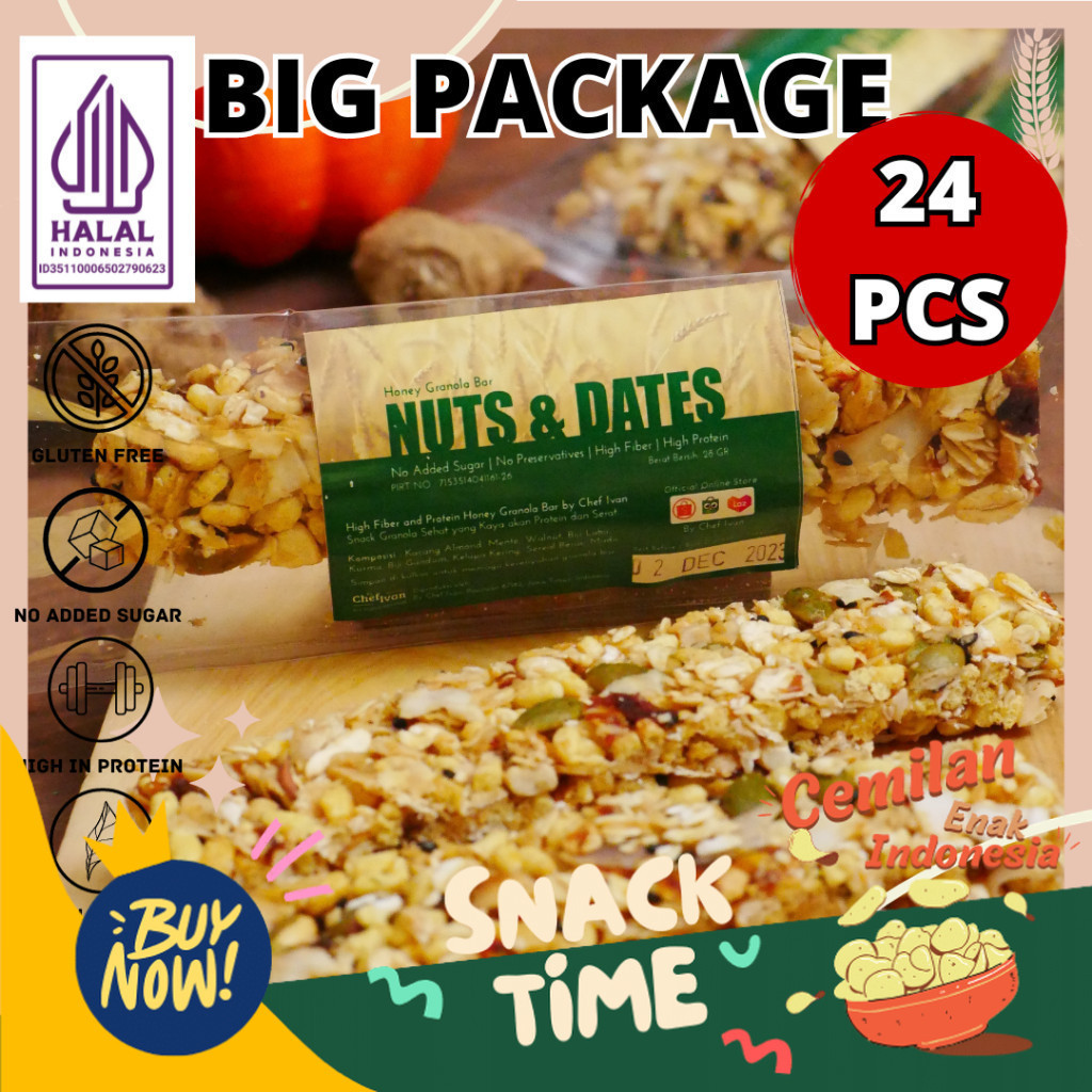 

Special Diskon Paket Snack Sehat Kacang Kurma Madu Granola Bar Energy Bar Cemilan