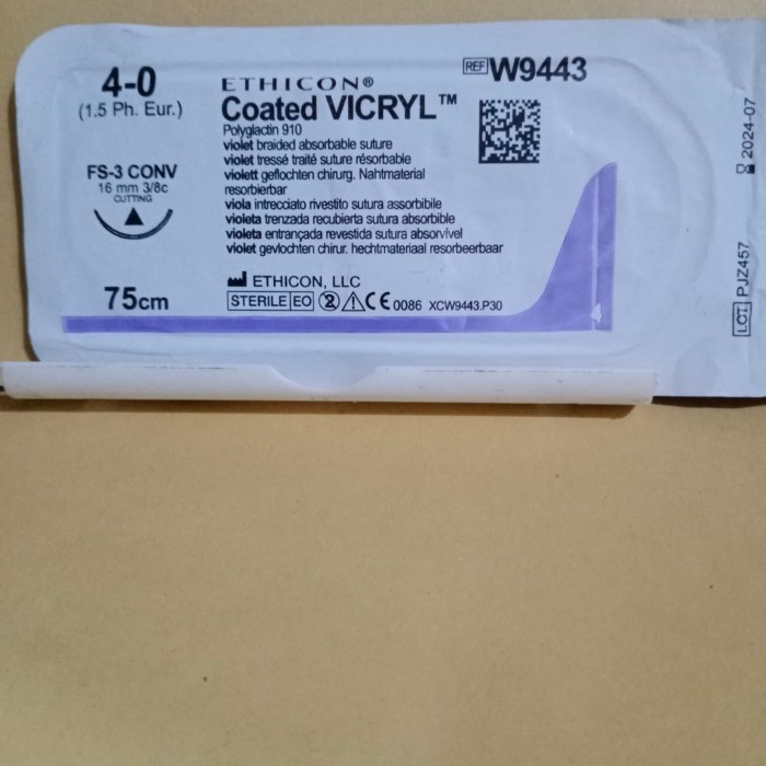 VICRYL 4/0 CUTING W9443 ( PGA absorbable)
