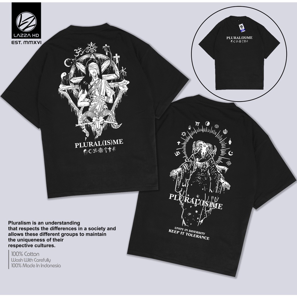 Kaos Baju Distro PLURALISME BAPHOMET KAOS DISTRO UNITY IN DIVERSITY SUN FLOWER BAPHOMET BAJU PLURALI