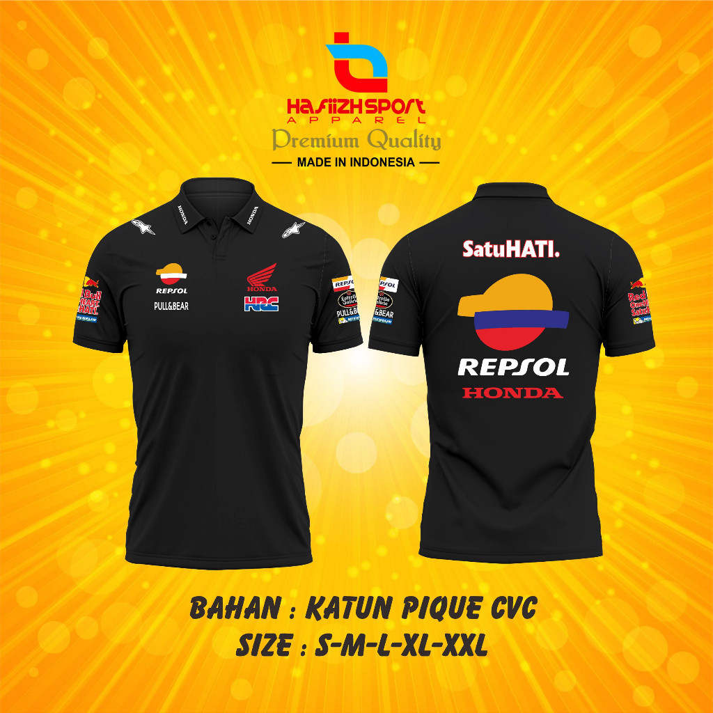 KAOS POLO HONDA REPSOL LOGO TERBARU Bahan Premium Murah Bisa COD