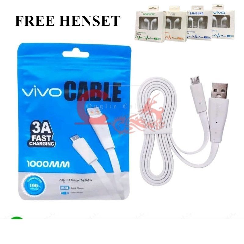 KABLE KABEL + FREE HENSET CHARGER CASAN VIVO Y17 Y15 Y15S ORI