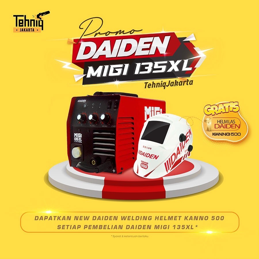 PROMO_SPSIAL Mesin Las Listrik / Trafo Las DAIDEN MIGI 135 XL Inverter Welding 2T / 4T Las Gas Co2 A