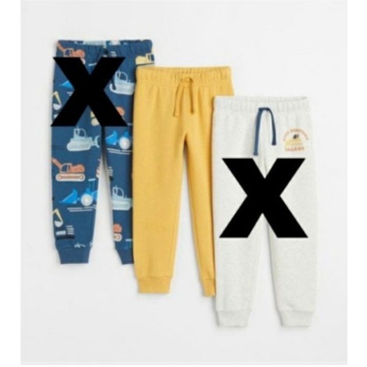 CELANA HM JOGGER HNM SIMPLY YELLOW MOTIF ANAK LAKI LAKI