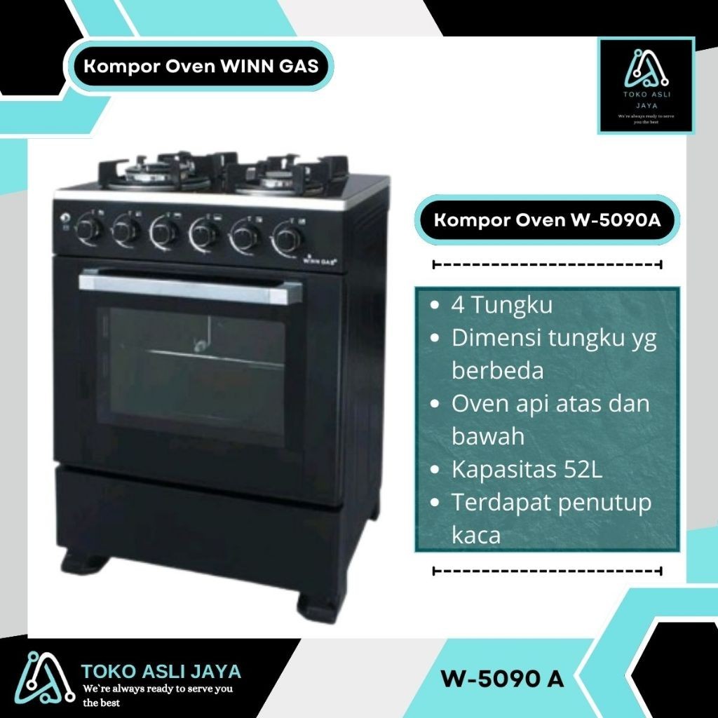 FROMO SPESIAL Kompor Oven WINN GAS 4 Tungku W 5090A garansi