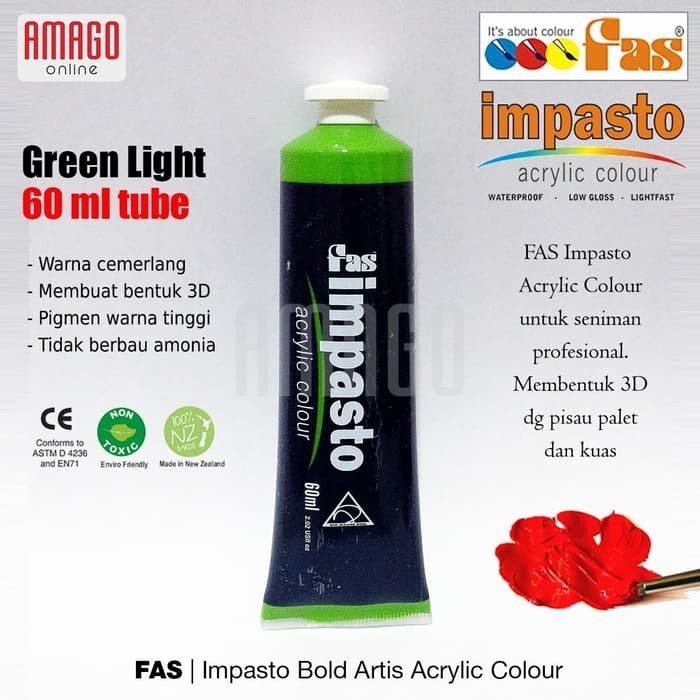 

Cat Akrilik Lukis FAS Impasto Acrylic Professional Paint - 60 ml - Green Light