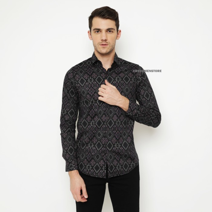 promosi toko Kemeja Batik Songket Pria Lengan Panjang / Baju Batik Cowo Formal
