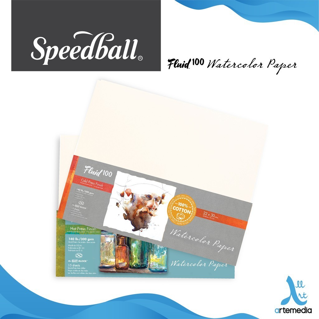 

Speedball Fluid 100 Cotton 22x30 inch Watercolor Paper Kertas Cat Air