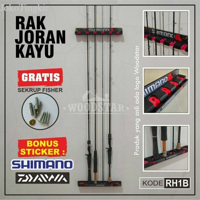 

QUALITY Rak joran pancing rak pancing tempel dinding kayu jati belanda murah