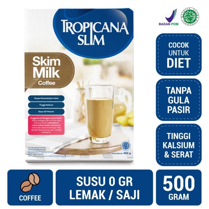 

Tropicana Slim Skim Milk Coffee 500 Gr - Susu Turunkan Kolesterol