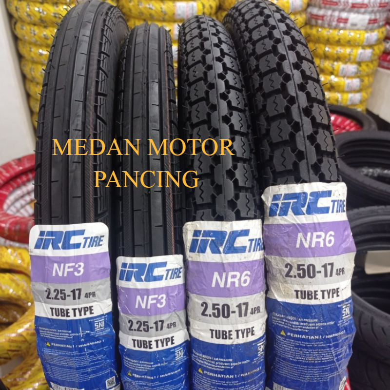 BAN MOTOR 225/17 LURUS, 250/17 PETAK TAHU IRC ORIGINAL 100%