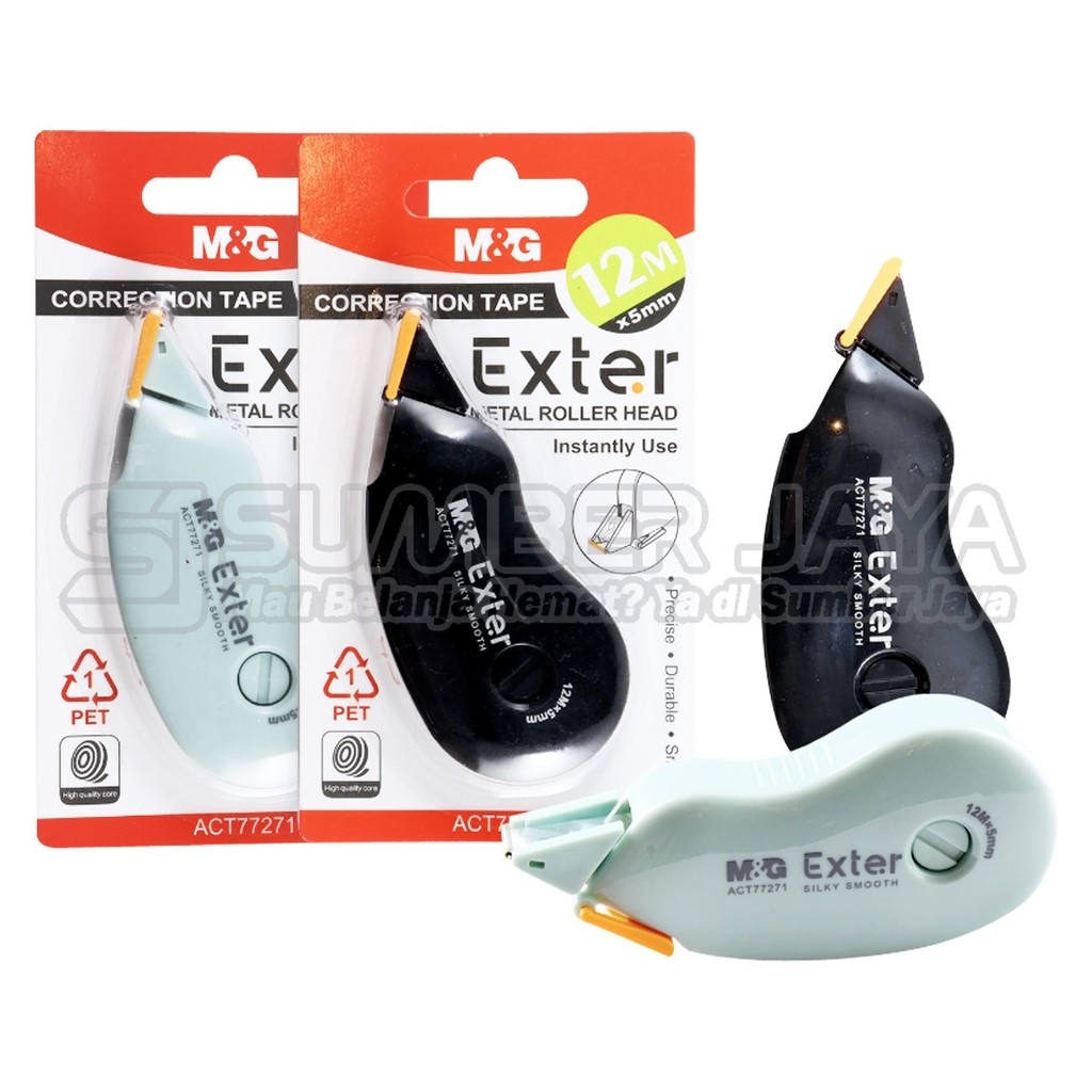 

Correction Tape Roll M&G ACT77271 Tipe Ex Roll 12M Exter Metal Roller Head