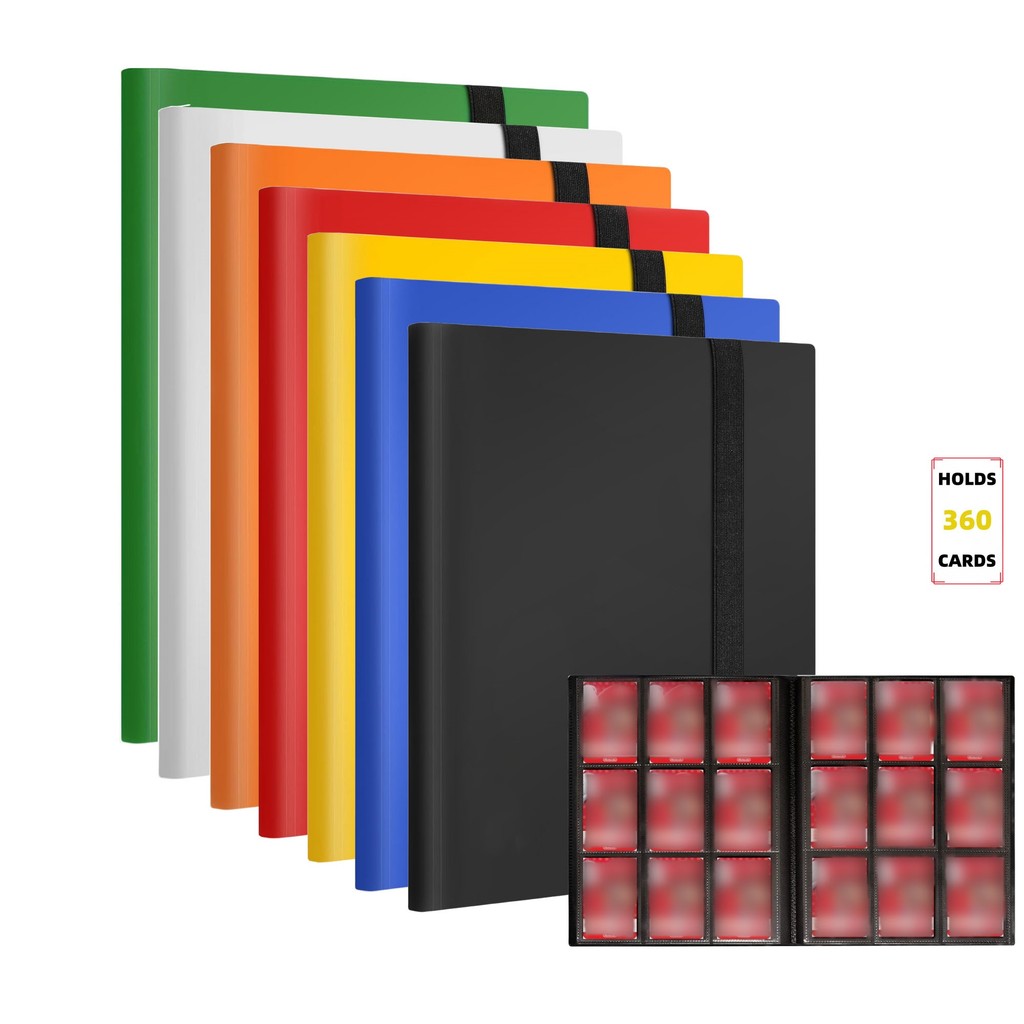 

9 Pocket Trading Card Album Folder - 360 Side Loading Pocket Binder for Game Cards & Sports Cards
