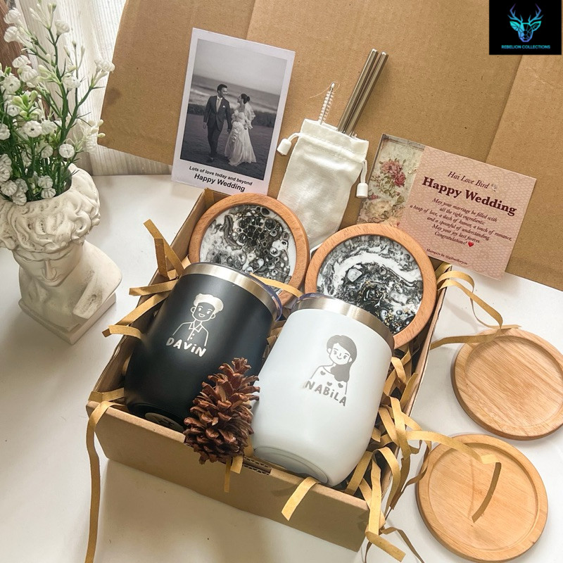 GIFTSETFORYOU HAMPERS COUPLE HADIAH PERNIKAHAN/ HAMPERS TUMBLER COUPLE CUSTOM / WEDDING GIFT/ HAMPER